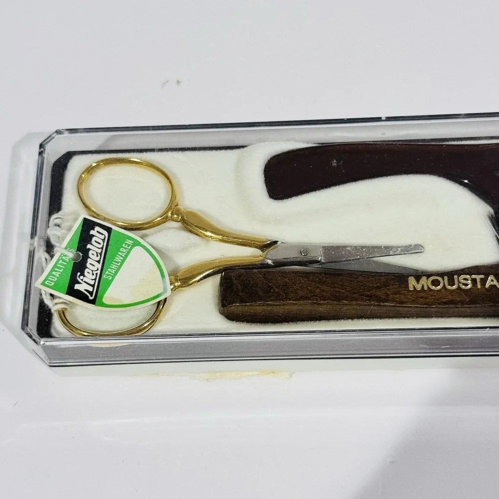 Vintage Niegeloh West Germany Mustache Grooming Set In Original Box‎ - Read